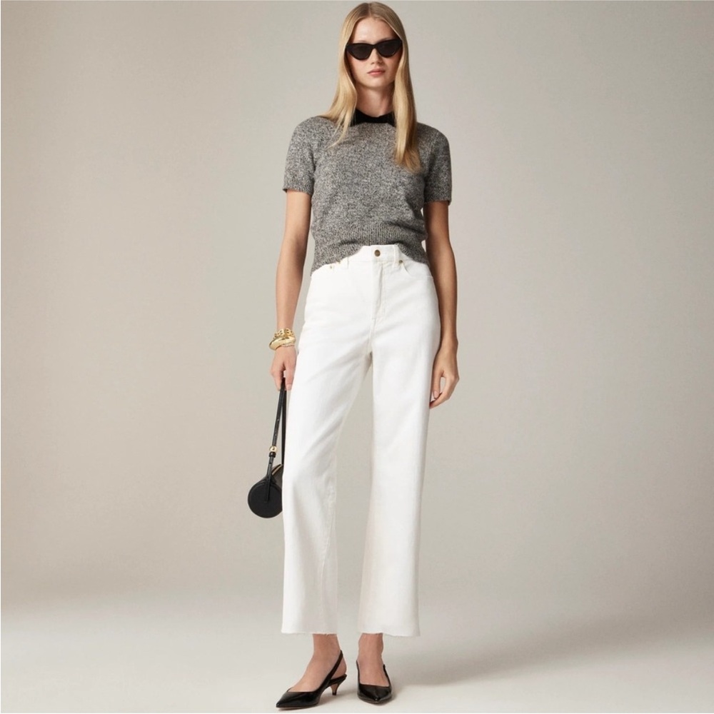J. Crew Slim Wide Leg White Jeans 28